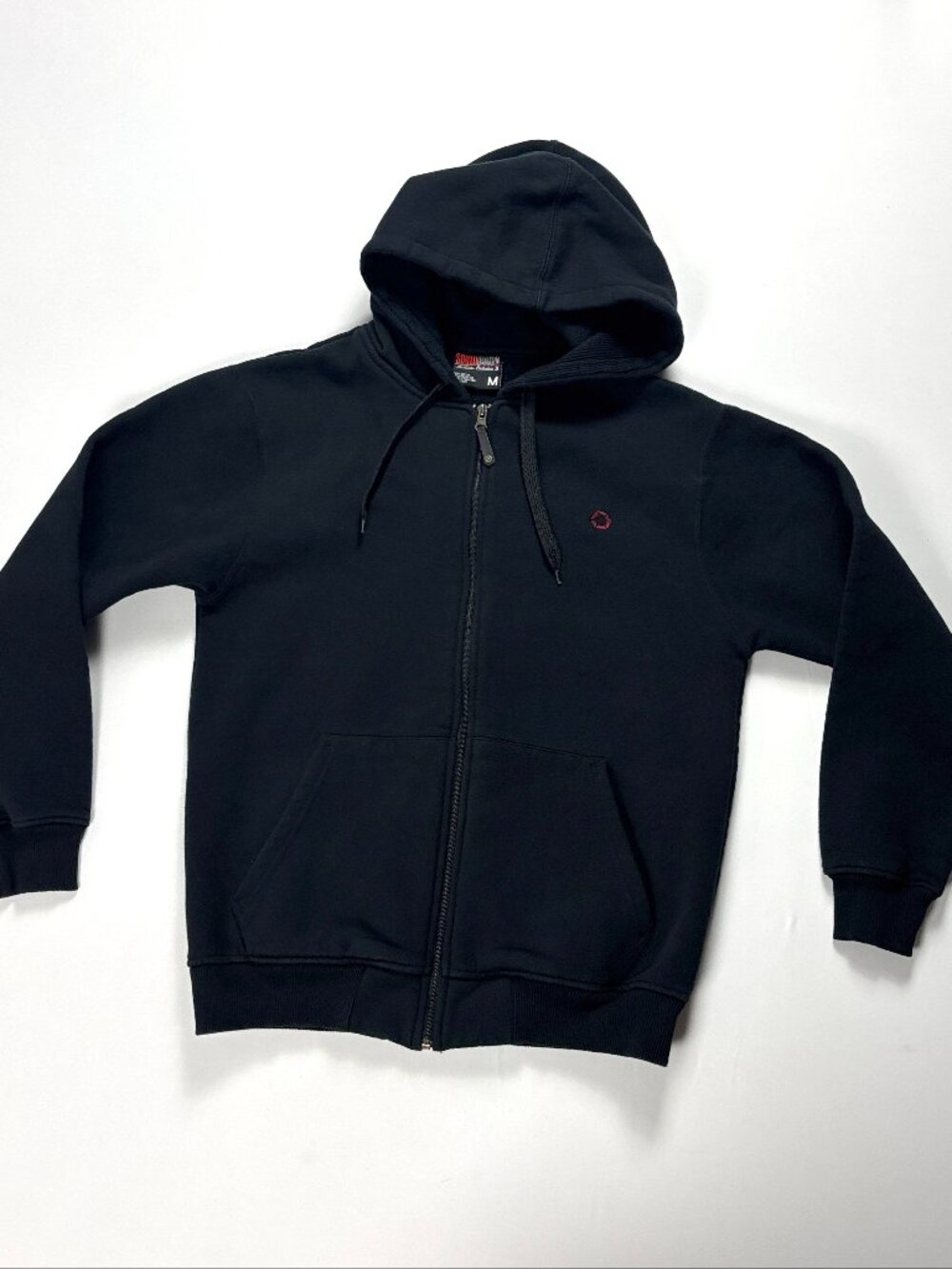 Vintage South Pole Mens Zip Up Hoodie Black Sz M Sweatshirt Logo Hood